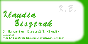 klaudia bisztrak business card